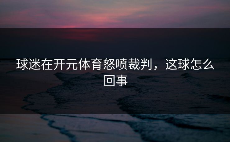 球迷在开元体育怒喷裁判，这球怎么回事