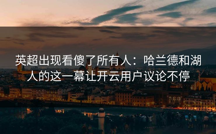 英超出现看傻了所有人：哈兰德和湖人的这一幕让开云用户议论不停